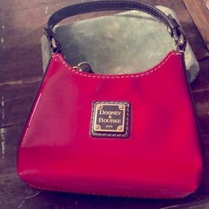 Dooney and Bourke 1975 Bitsy Bag Red Patent Leather Purse